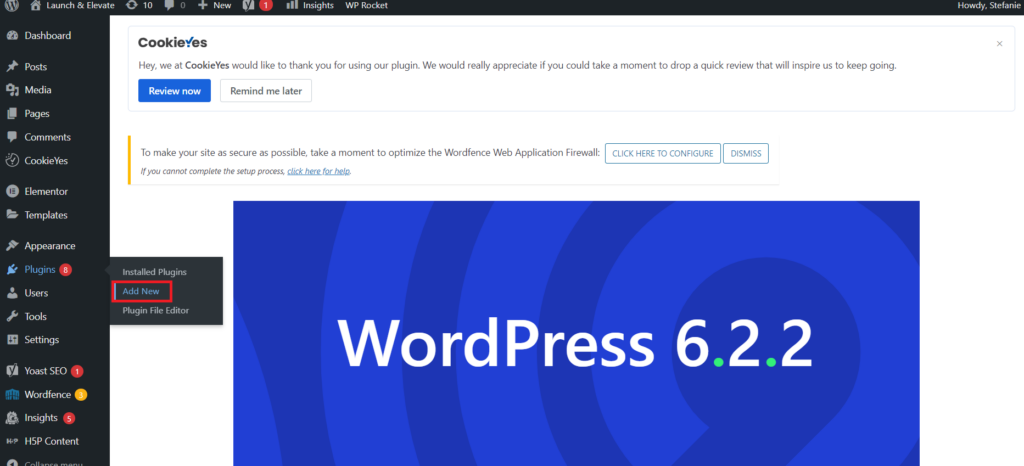 just a screenshot of WordPress dashboard showing where to find plugins